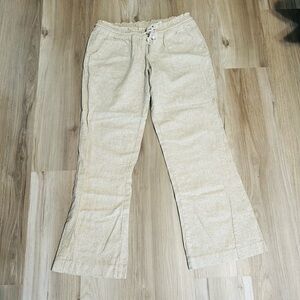 Roxy off-white / beige Linen Drawstring Pants XL